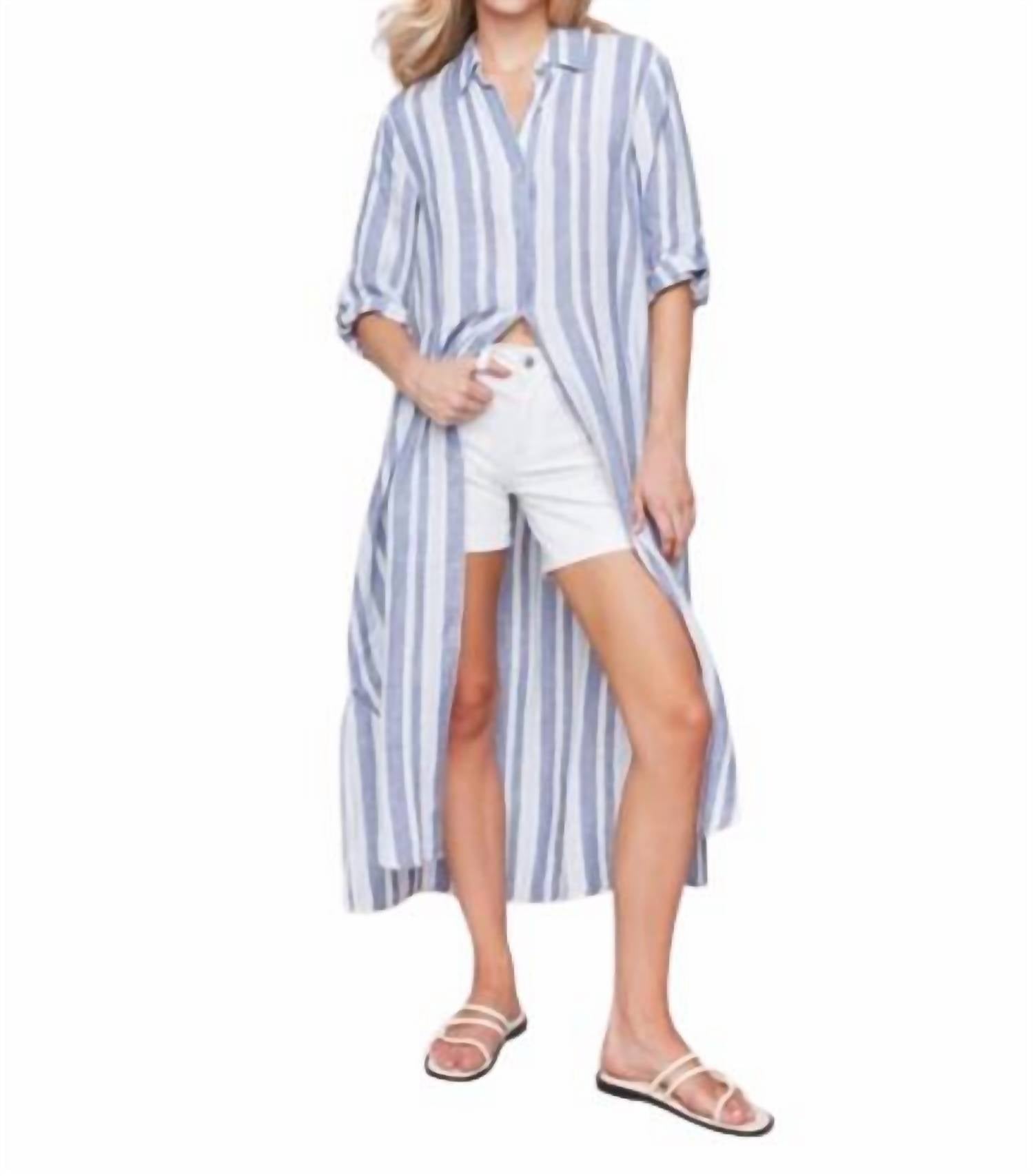 Charlie B - Striped Linen Maxi Dress - clothing - dresses - linen