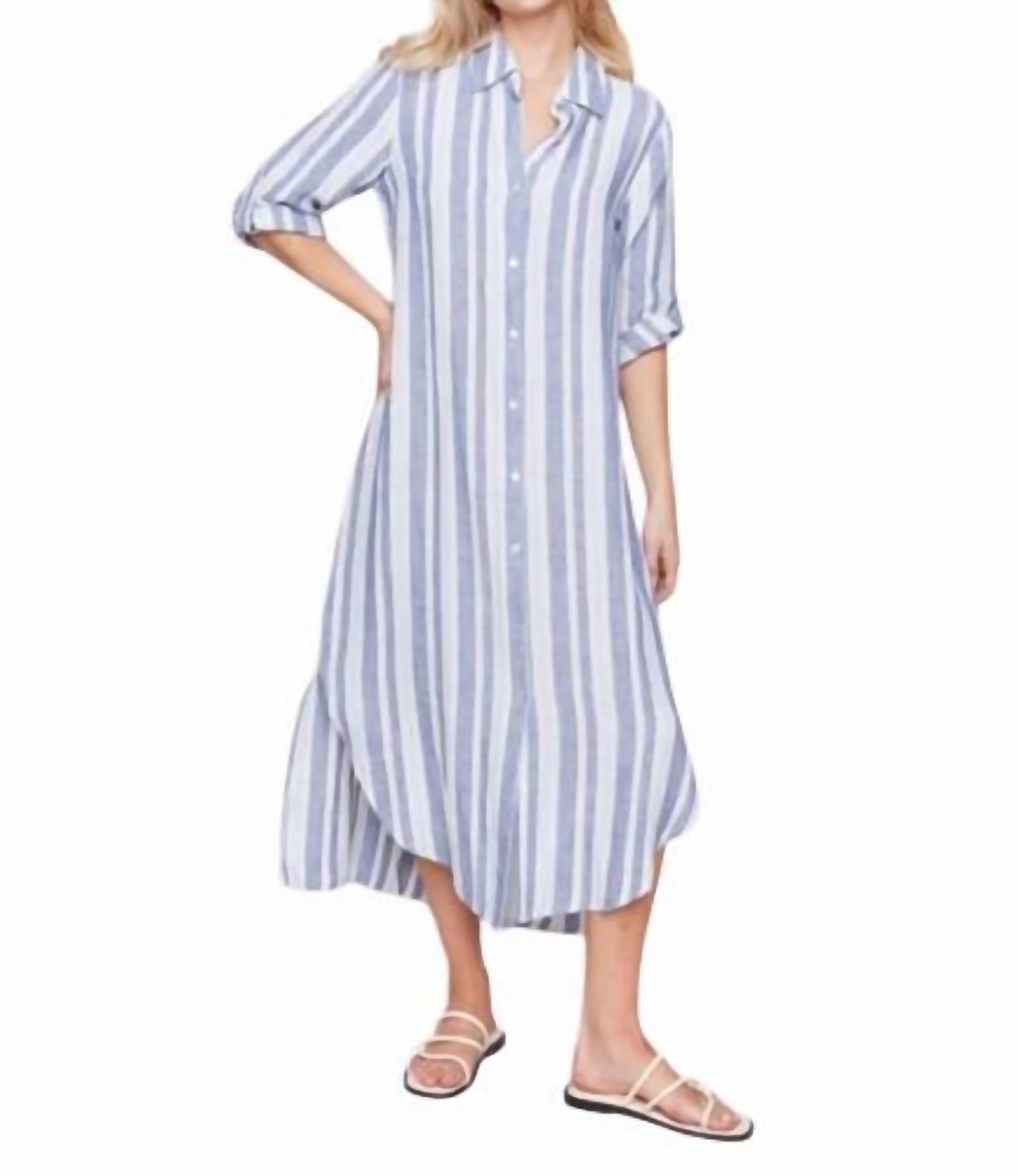 Charlie B - Striped Linen Maxi Dress - clothing - dresses - linen