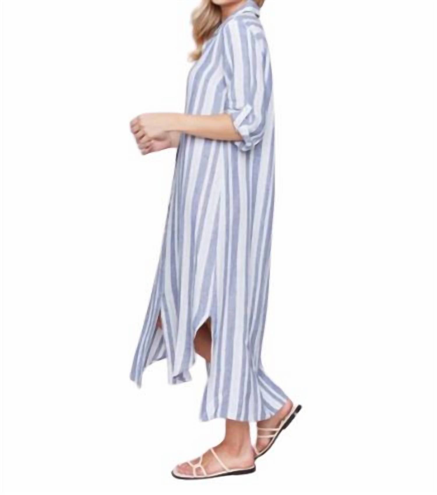 Charlie B - Striped Linen Maxi Dress - clothing - dresses - linen