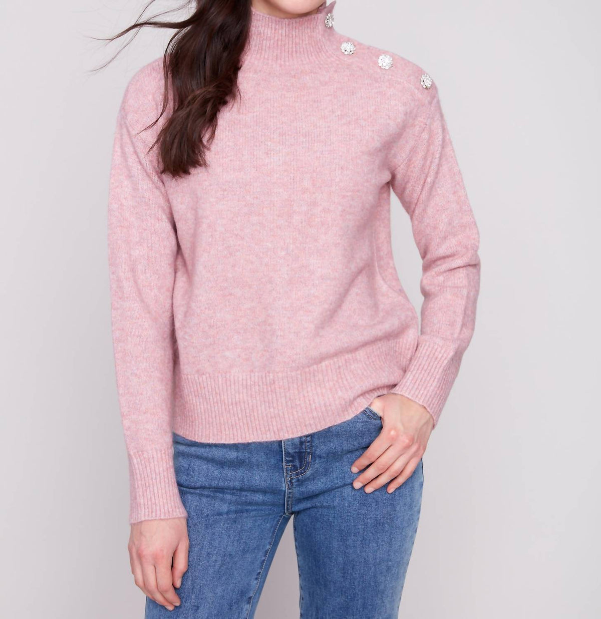 Charlie B - Bling Button Sweater