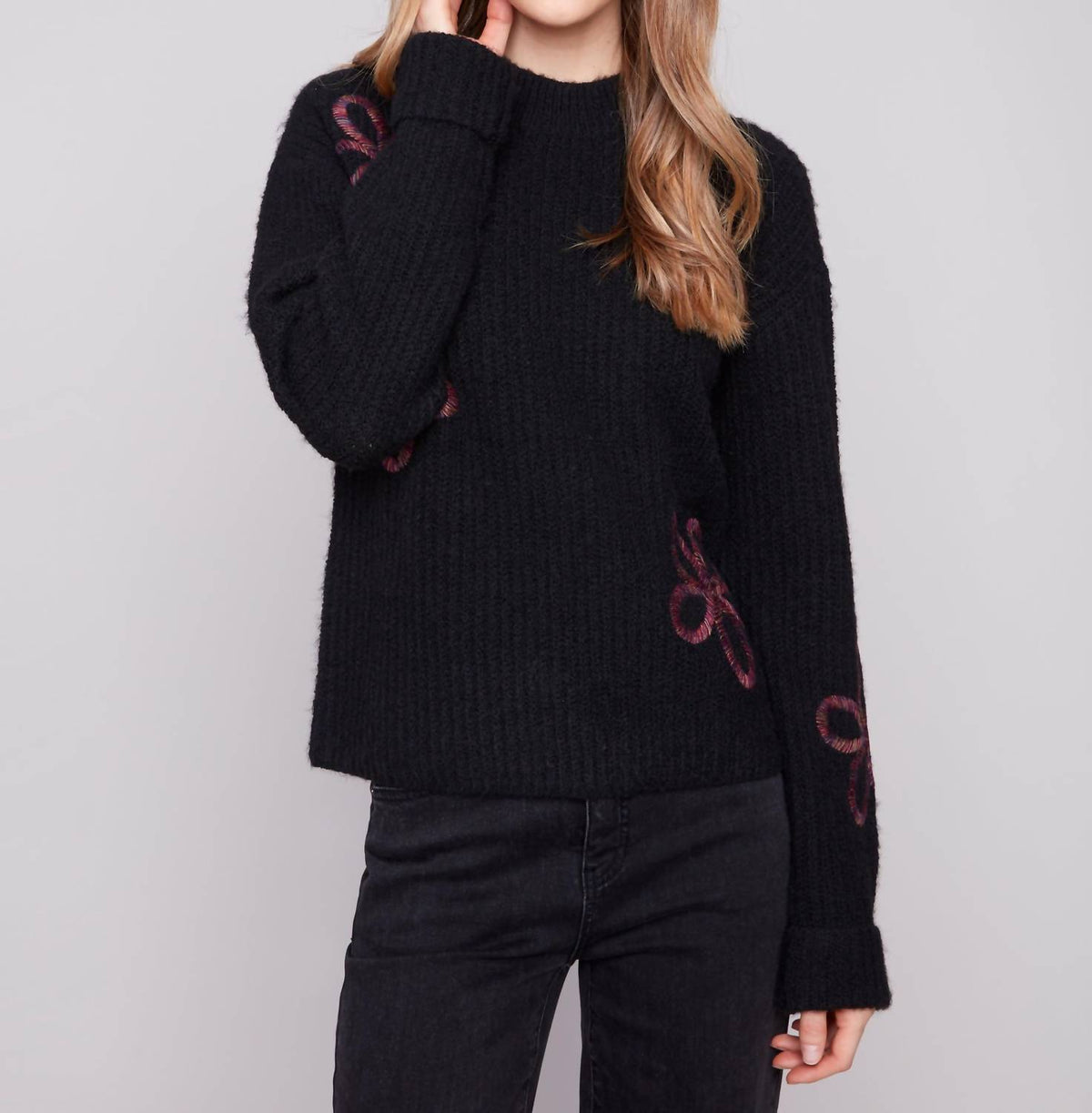 Charlie B - Embroidered Flowers Sweater