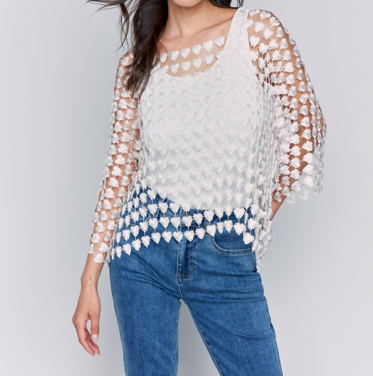 Charlie B - Textured Crochet Heart Top