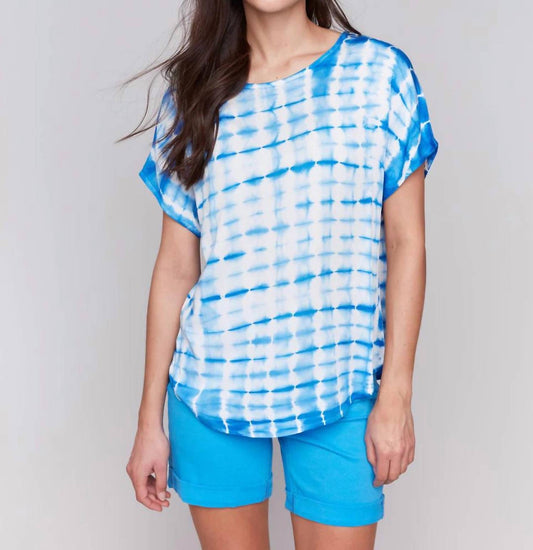 Charlie B - Tie Dye Dolman Top - blouses - blue - clothing