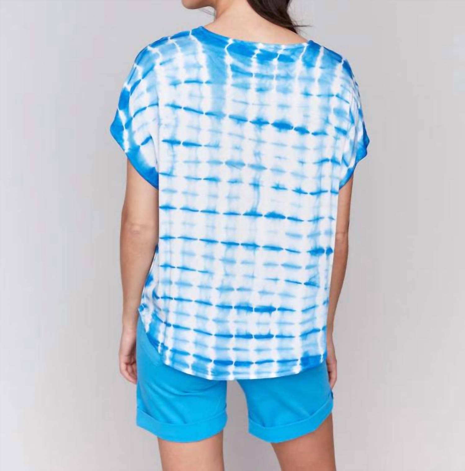 Charlie B - Tie Dye Dolman Top - blouses - blue - clothing