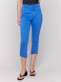 Charlie B - Twill Capri Pants - ankle - blue - clothing
