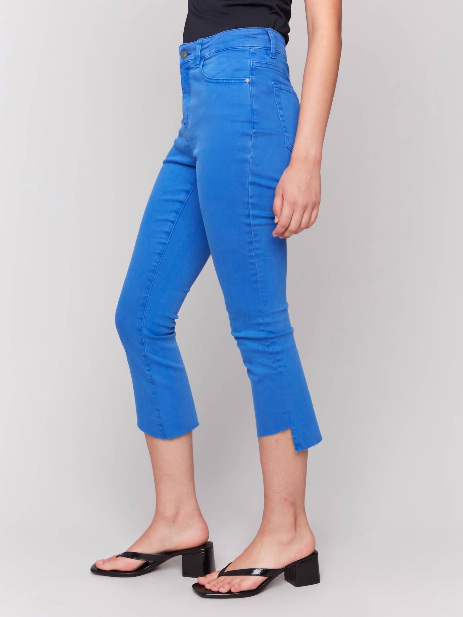 Charlie B - Twill Capri Pants - ankle - blue - clothing