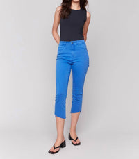 Charlie B - Twill Capri Pants - ankle - blue - clothing