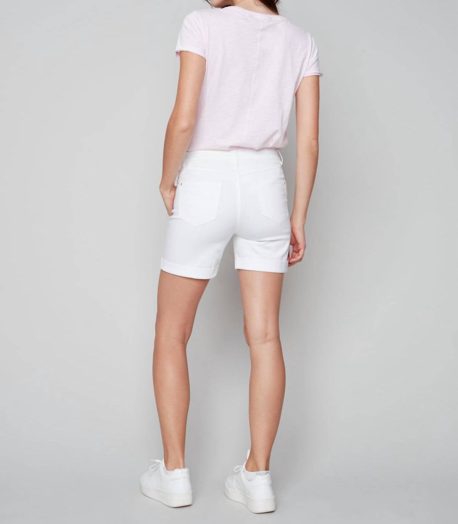Charlie B - Twill Short - clothing - cotton - blend - high - waist