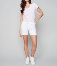 Charlie B - Twill Short - clothing - cotton - blend - high - waist