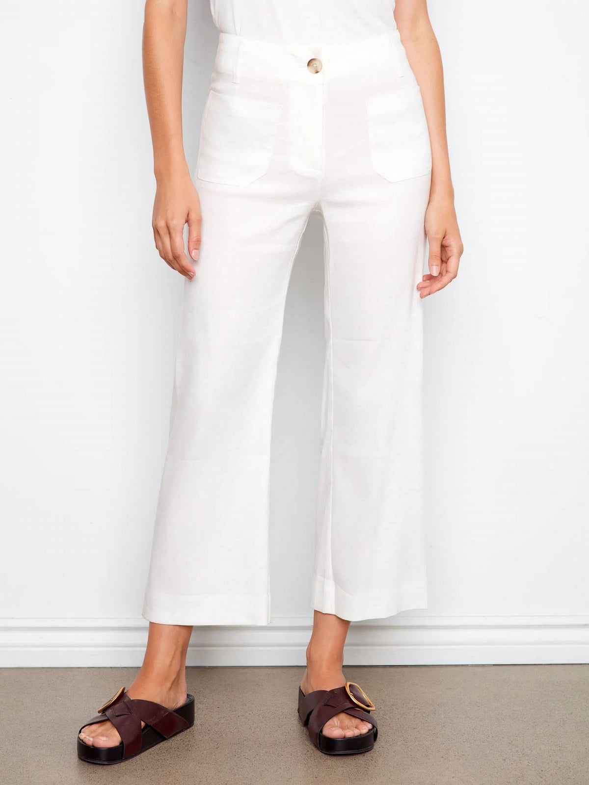 Charlie B - Wide Leg Pant W/patch Pockets