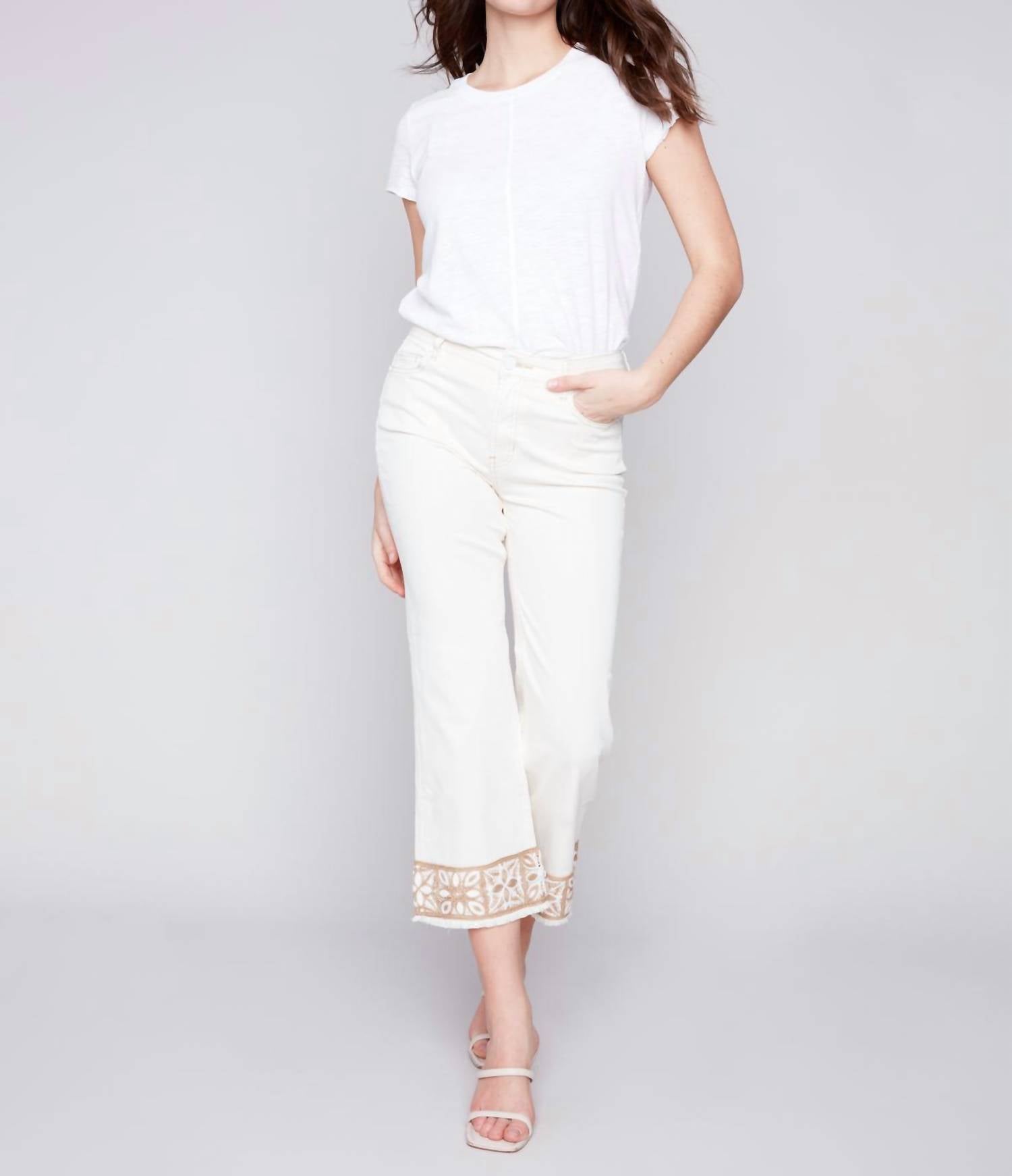 Charlie B - Women's Cuffed Ankle Jeans - clothing - flare - jeans