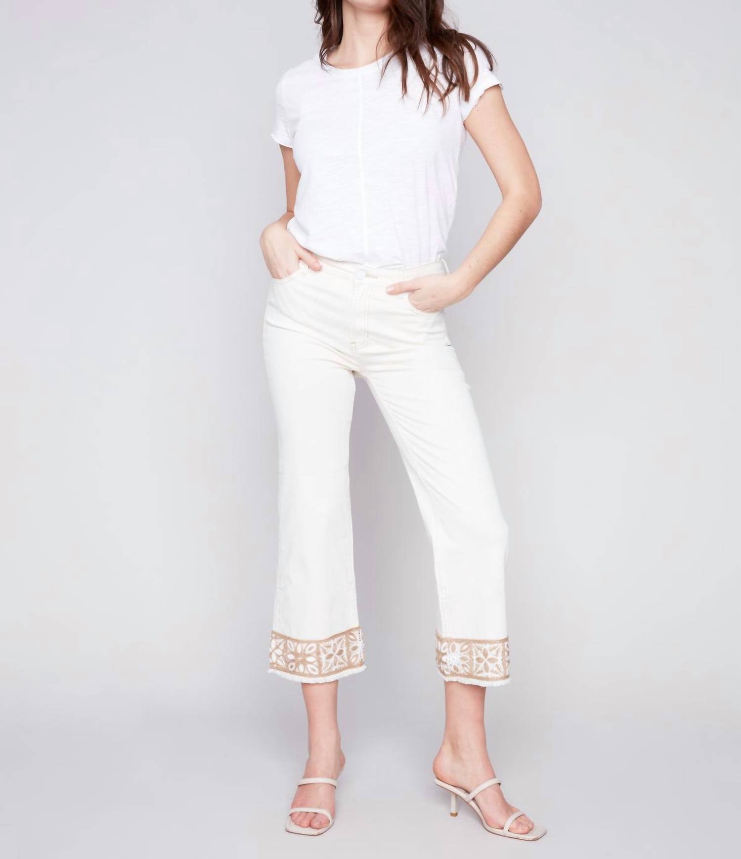 Charlie B - Women's Cuffed Ankle Jeans - clothing - flare - jeans
