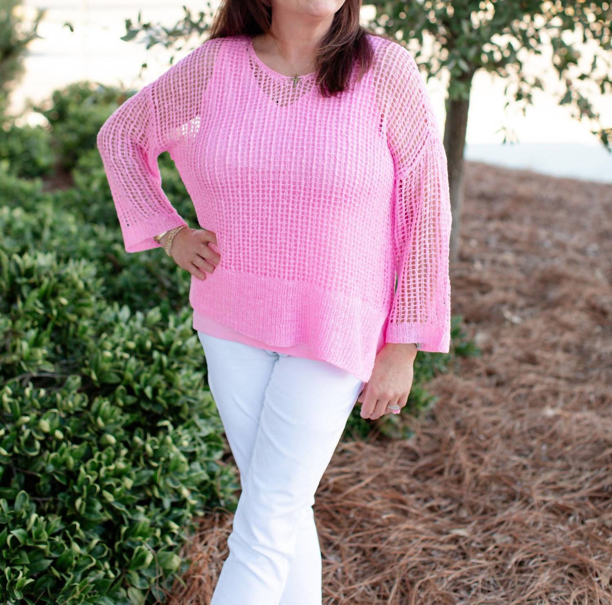Charlie B - Women's Fishnet Sweater
