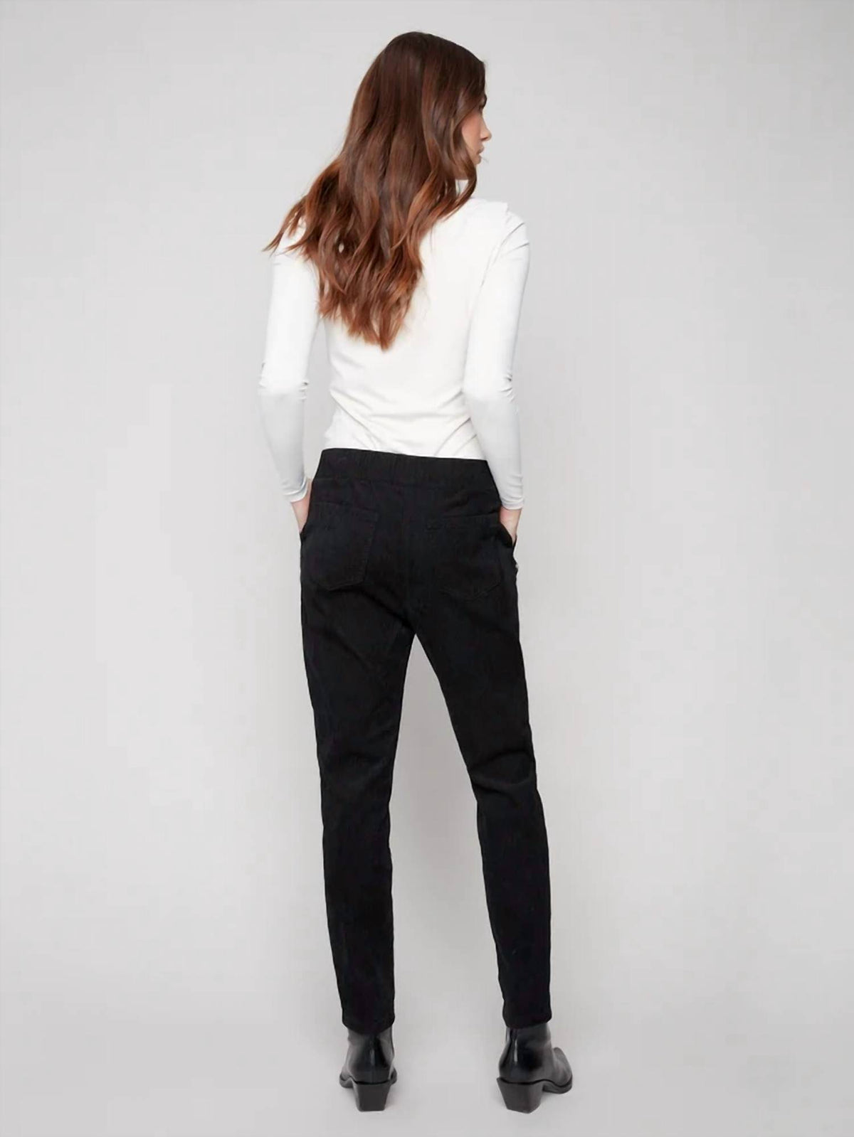 Charlie B - Zipper Detail Pull-on Cord Pants