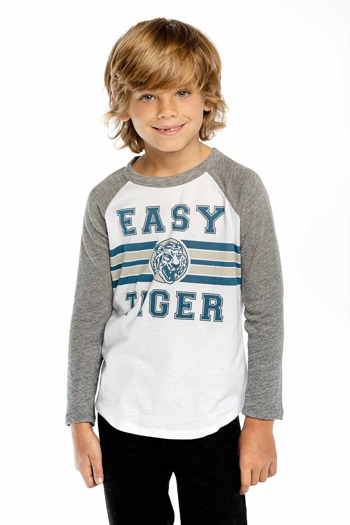Chaser - Boy's Easy Tiger Long Sleeve Raglan Tee