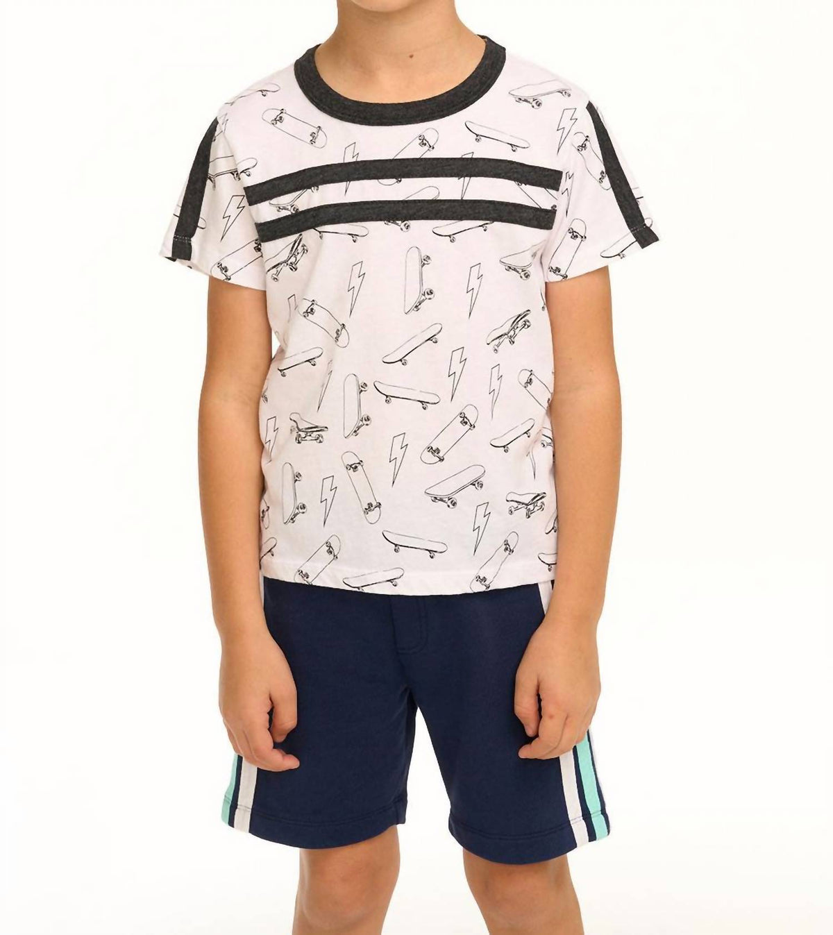 Chaser - Boys Skateboard and Lightning Bolts Tee
