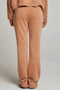 Chaser - French Terry Cable Knit Cozy Pant - brown - clothing - cotton - blend