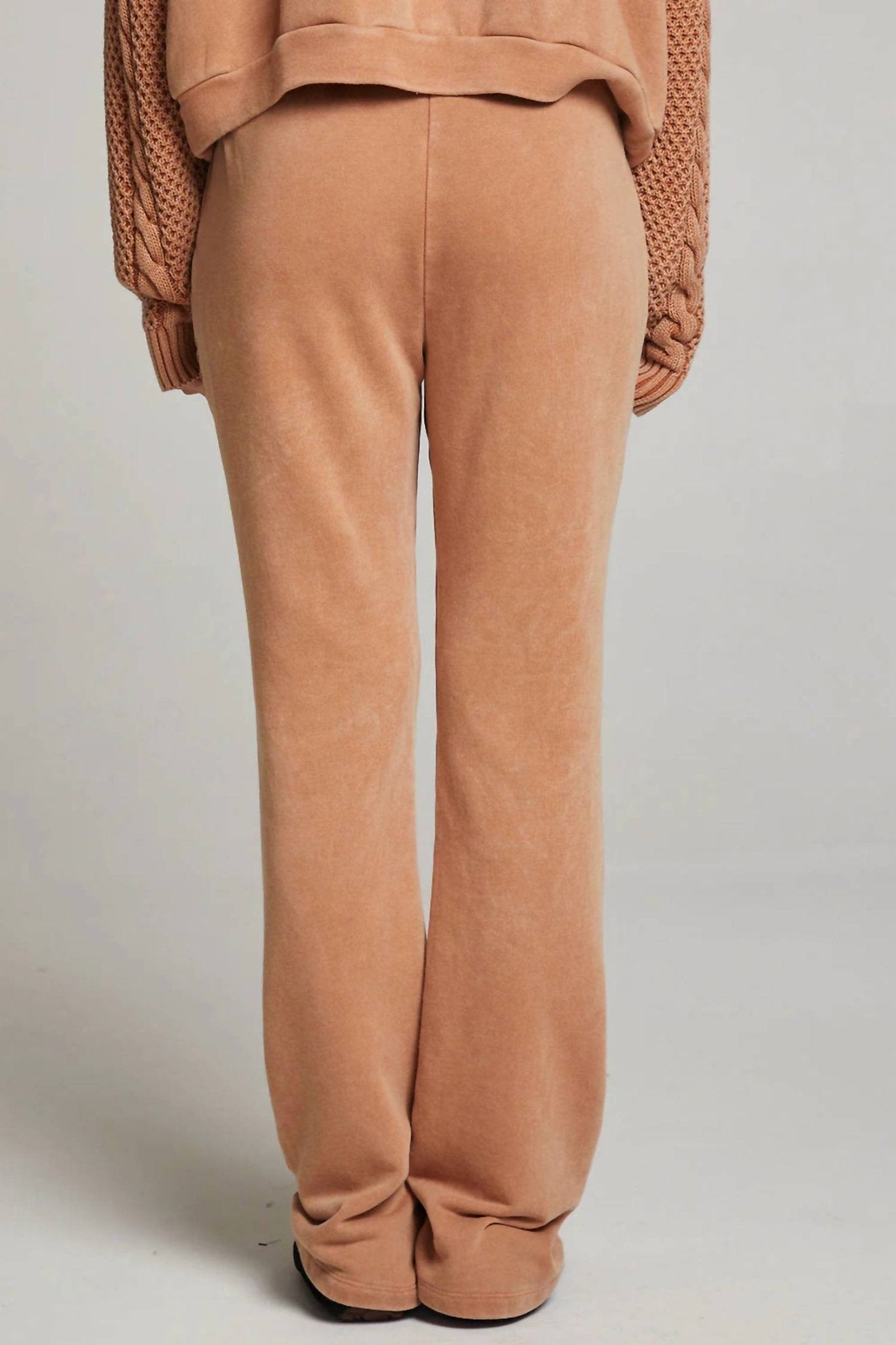 Chaser - French Terry Cable Knit Cozy Pant - brown - clothing - cotton - blend