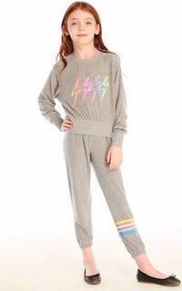 Chaser - Girl's Rainbow Bolts Pullover Top