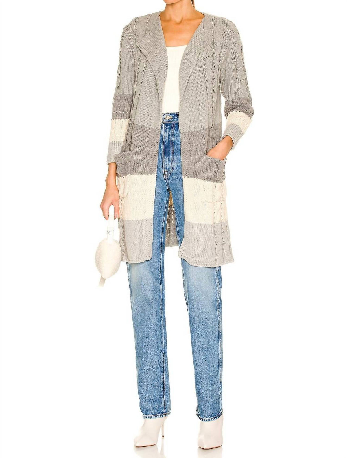 Chaser - Open Front Duster Sweater With Pockets