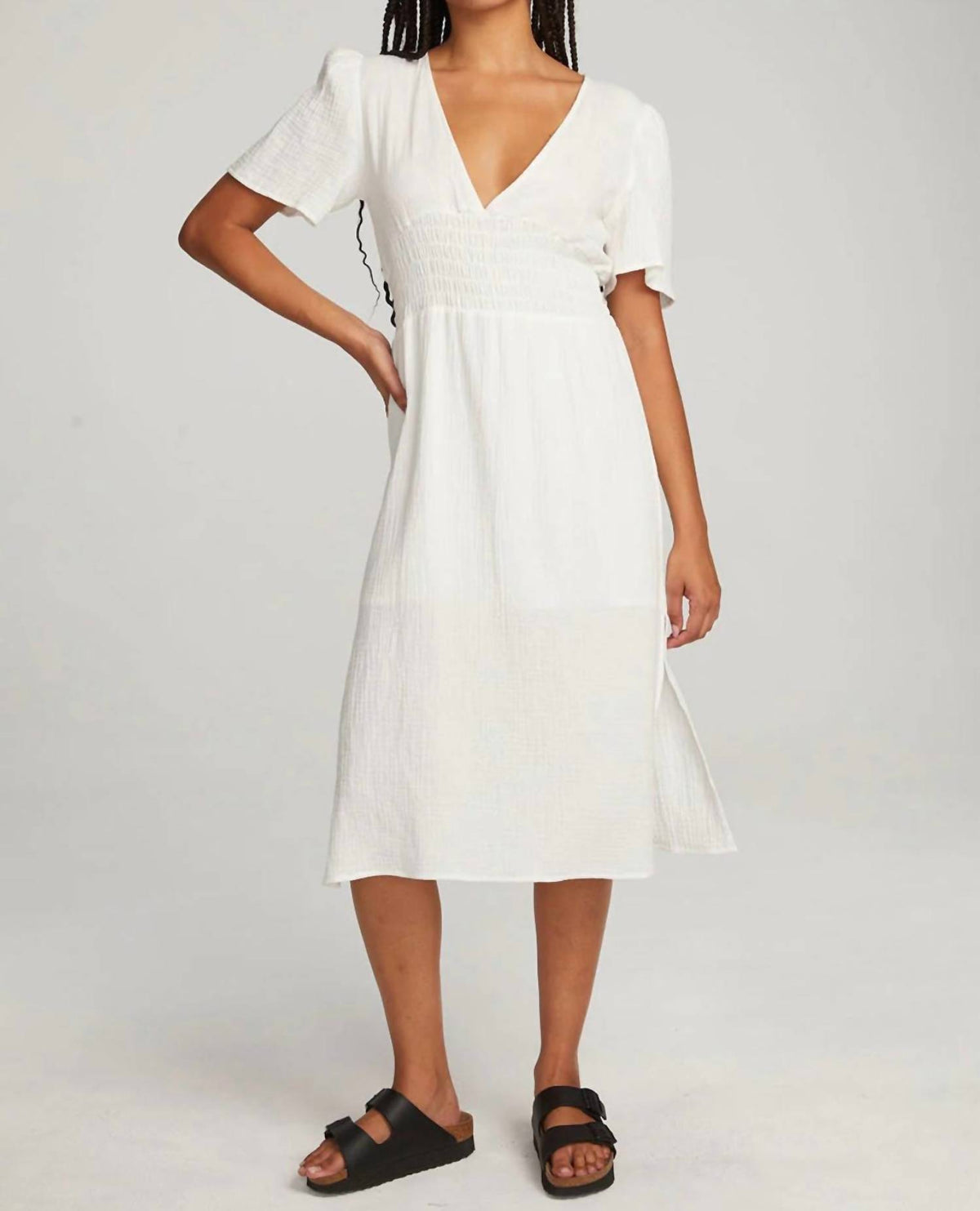 Chaser - Palmer White Midi Dress