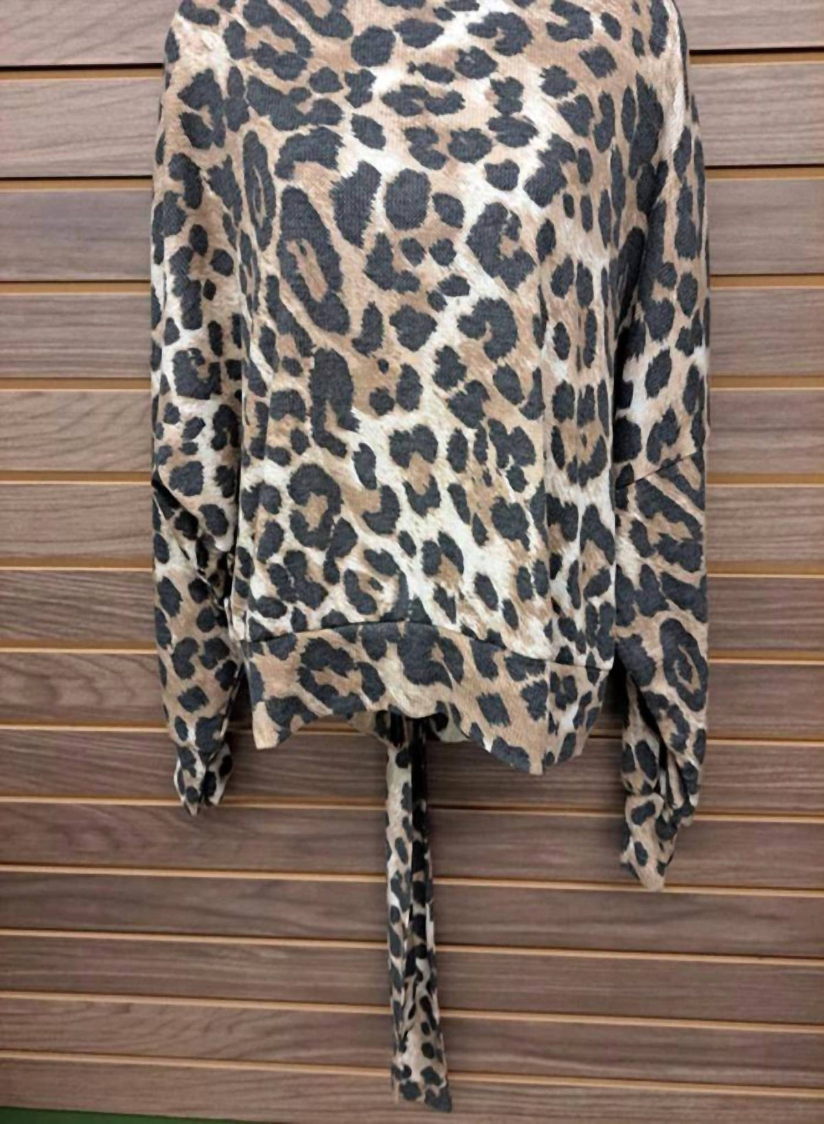 Cherish - Women's Self Tie Back Leopard Long Sleeve