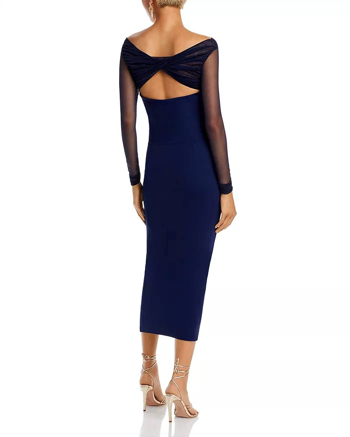 Chiara Boni - Leitha Cutout Mixed Media Sheath Dress