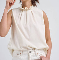 Chimala - Sleeveless Tuck Collar Blouse