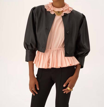 Chloe - Cropped Collarless Jacket