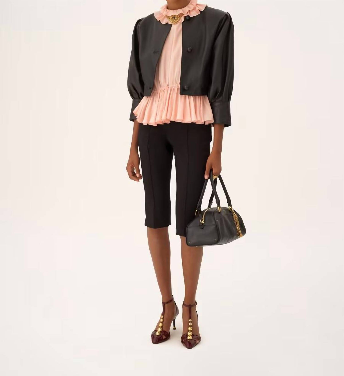 Chloe - Cropped Collarless Jacket