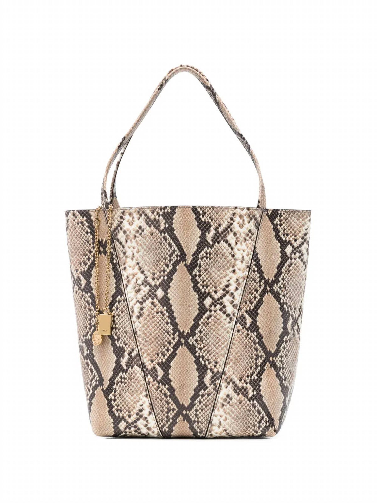 Chloe - Women's Python Effect Spin Tote Bag