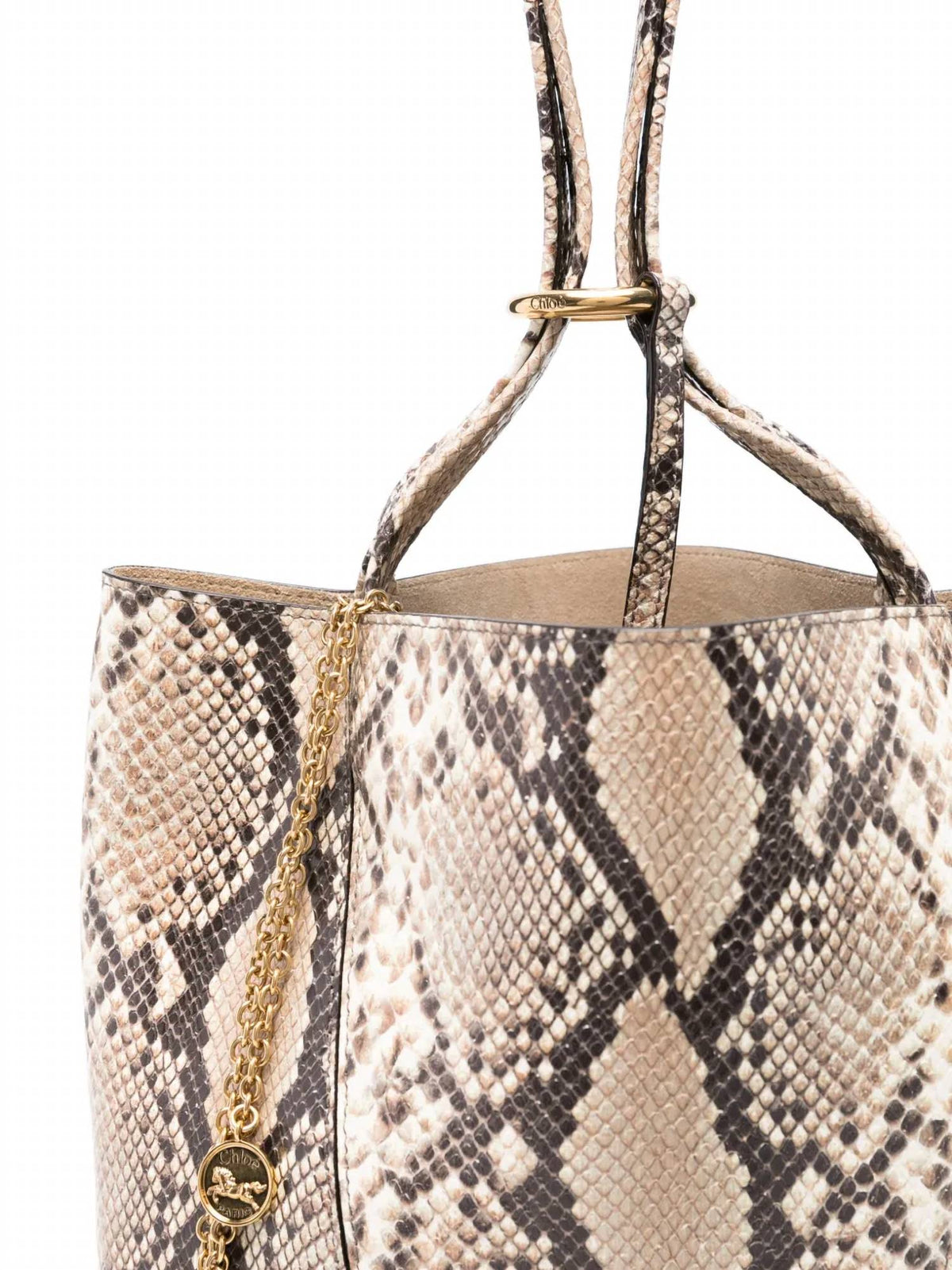 Chloe - Women's Python Effect Spin Tote Bag