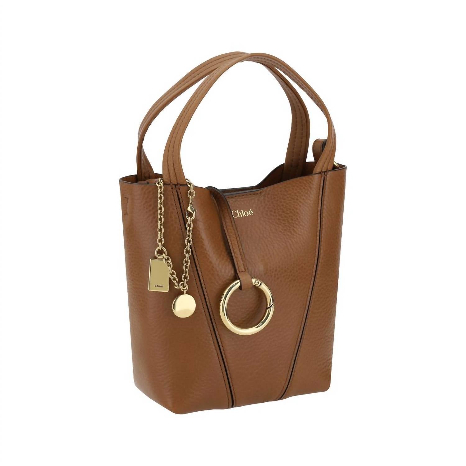 Chloe - Women's Spin Shoulder Bag - bags - brown - handbags