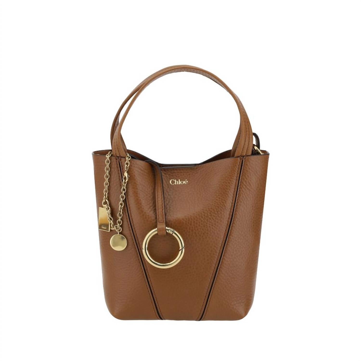Chloe - Women's Spin Shoulder Bag - bags - brown - handbags