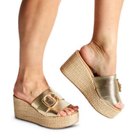 Chocolat Blu - Jana Sandal - gold - leather - sandals