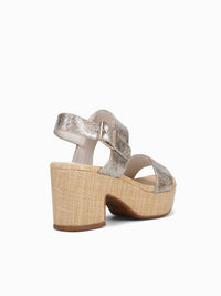 Chocolat Blu - Women's Grettel Platform Sandal - beige - leather - platforms
