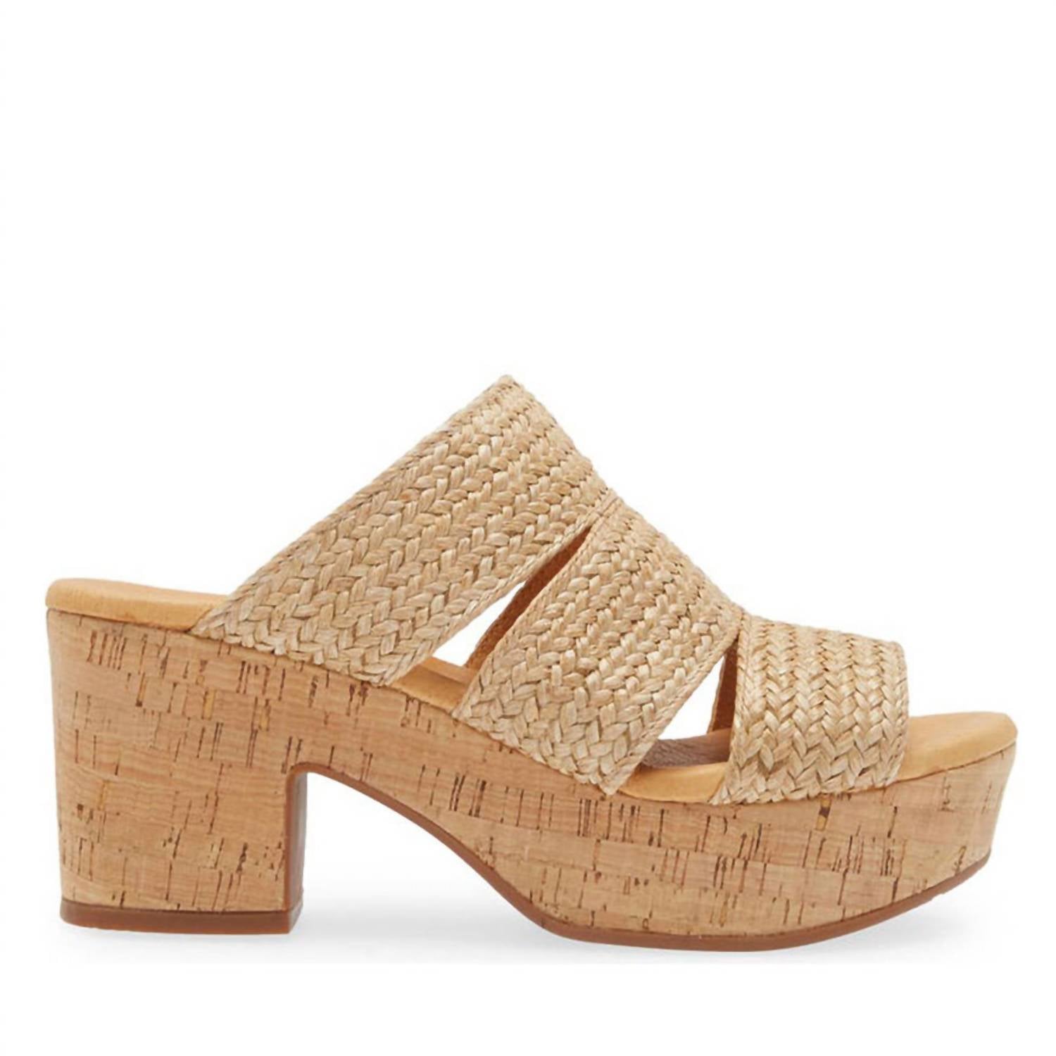 Chocolat Blu - Women's Gusto Platform Slide - beige - heels - shoes