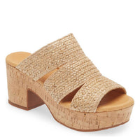 Chocolat Blu - Women's Gusto Platform Slide - beige - heels - shoes