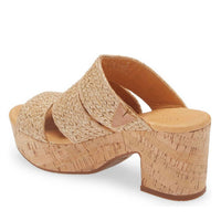 Chocolat Blu - Women's Gusto Platform Slide - beige - heels - shoes