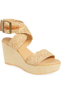 Chocolat Blu - Women's Isabel Ankle Strap Sandal - beige - leather - shoes