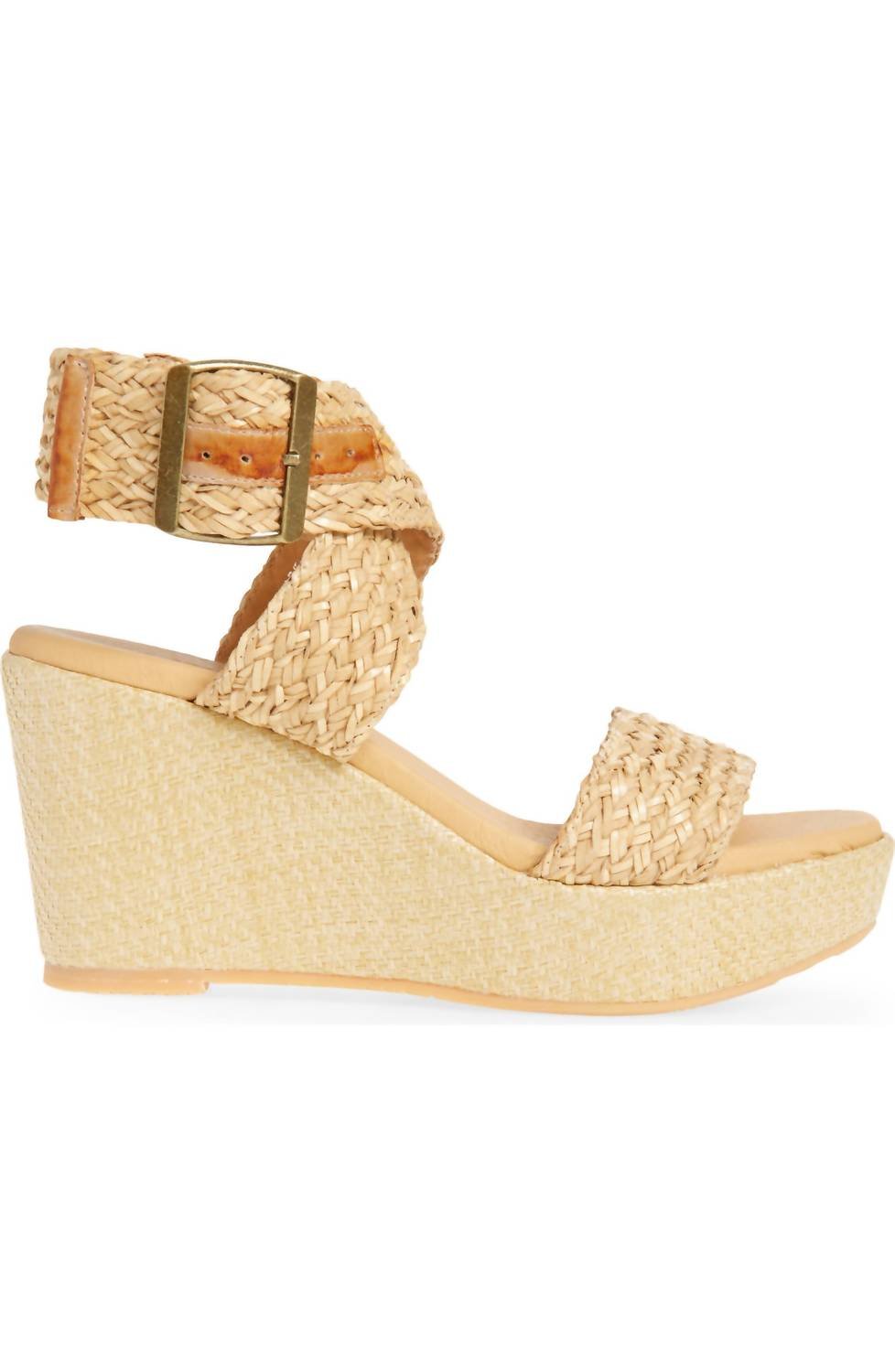 Chocolat Blu - Women's Isabel Ankle Strap Sandal - beige - leather - shoes
