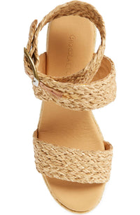 Chocolat Blu - Women's Isabel Ankle Strap Sandal - beige - leather - shoes