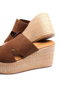 Chocolat Blu - Women's Jamie Raffia Slides - brown - shoes - suede