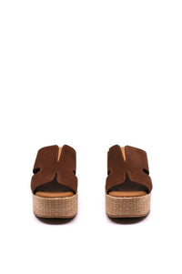 Chocolat Blu - Women's Jamie Raffia Slides - brown - shoes - suede