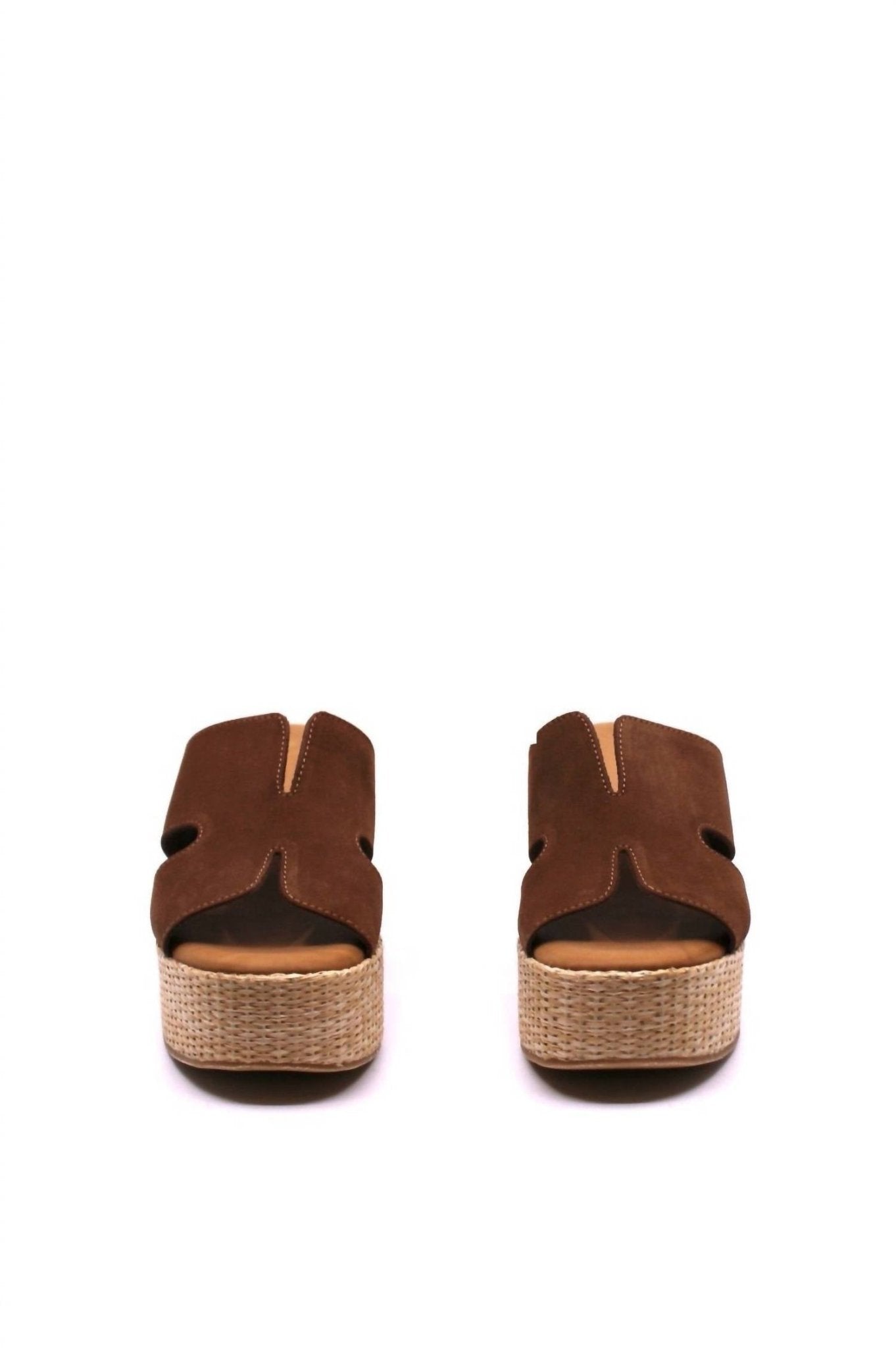Chocolat Blu - Women's Jamie Raffia Slides - brown - shoes - suede