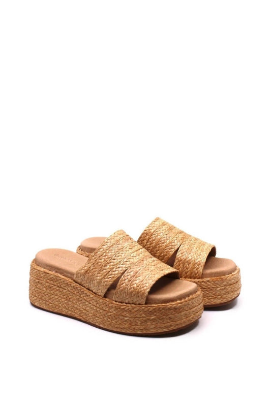 Chocolat Blu - Women's Larra Platform Slide - beige - platforms - shoes