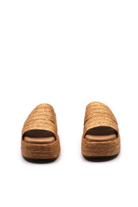 Chocolat Blu - Women's Larra Platform Slide - beige - platforms - shoes