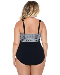 Christina Swimwear - Jardin Secret Bandeau One Piece Swimsuit - Plus Size - bikinis - black - clothing