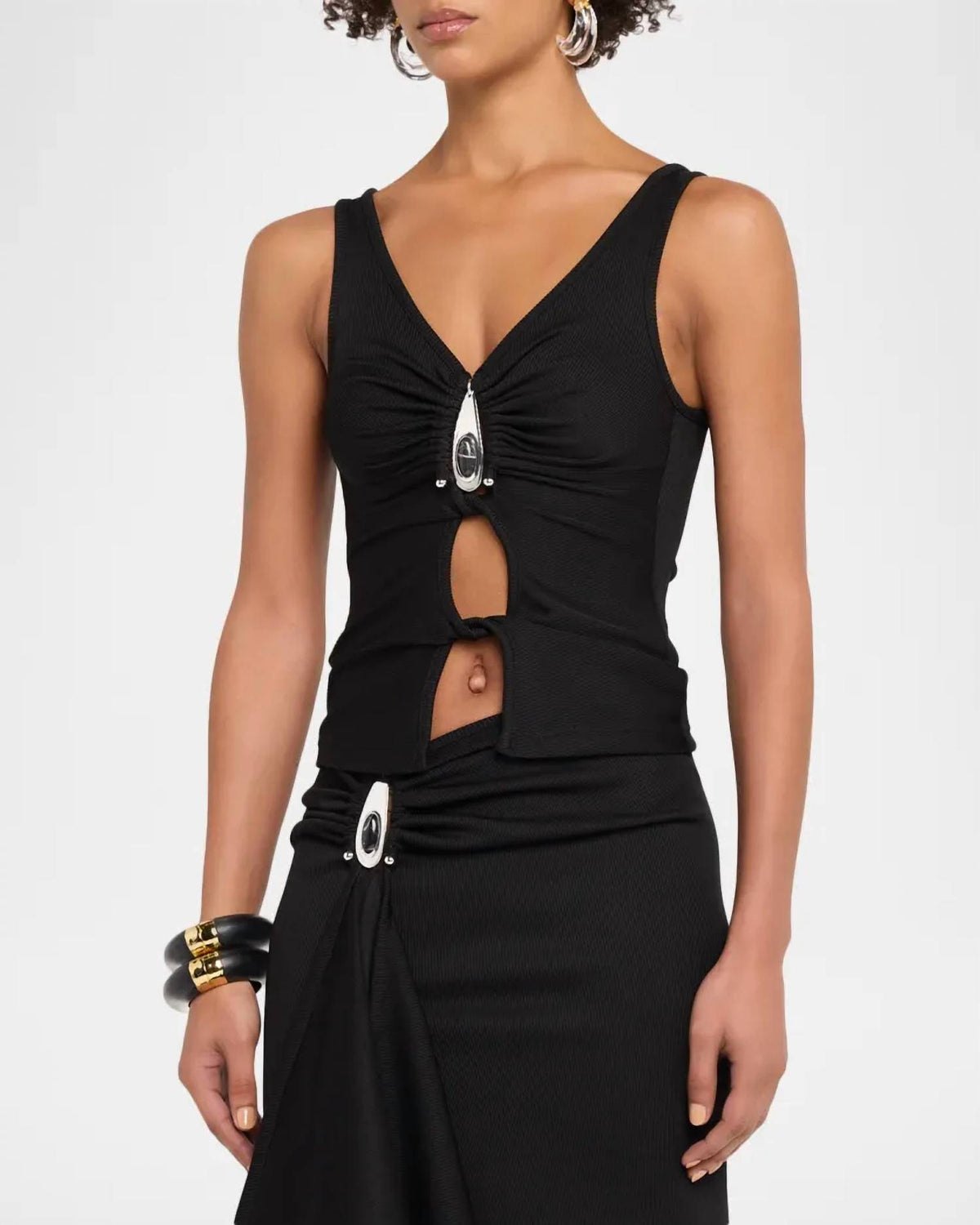 Christopher Esber - Crystal Pendant Twisted Keyhole Tank Top