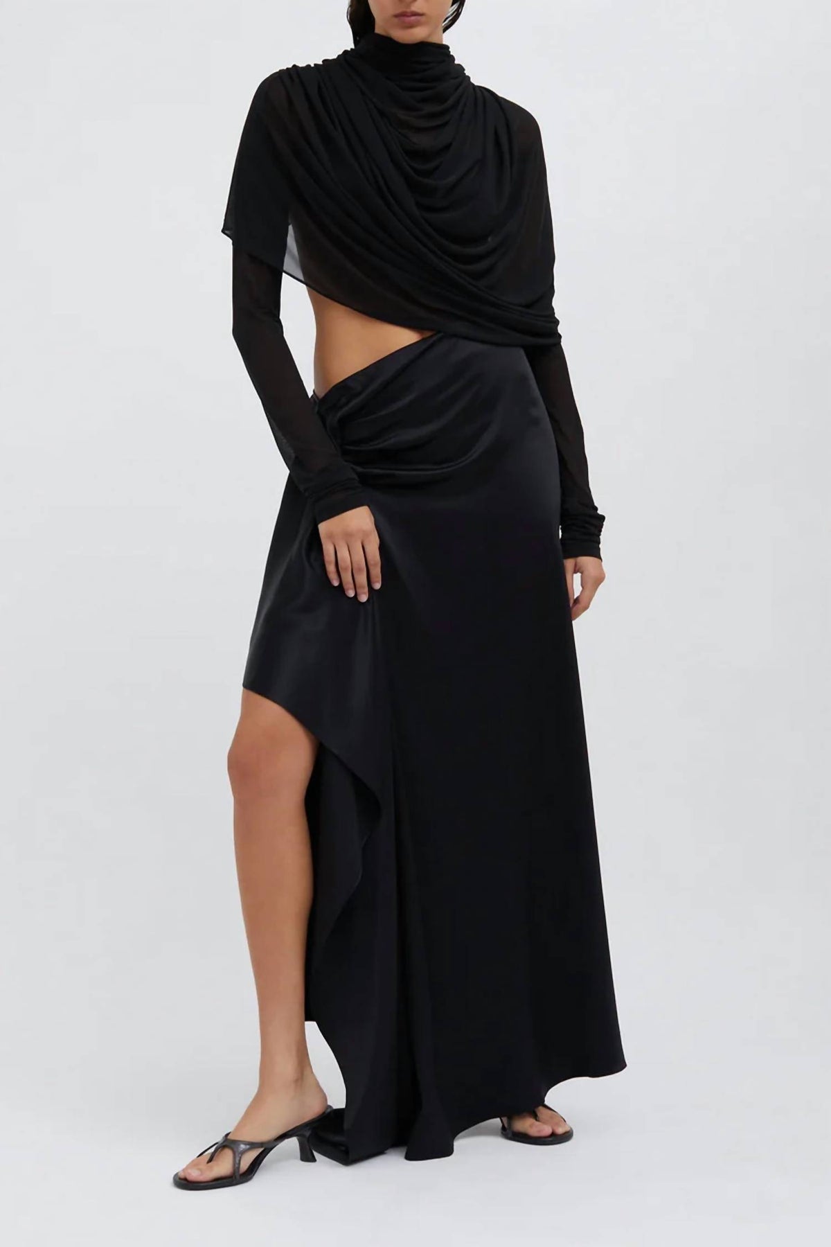 Christopher Esber - Cusco Silk Elongated Drape Skirt